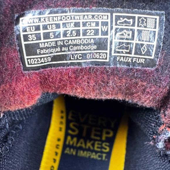 Keen Elena Women's High-Top Hiking Boots Brown Plaid Waterproof Size 5 - Picture 5 of 6